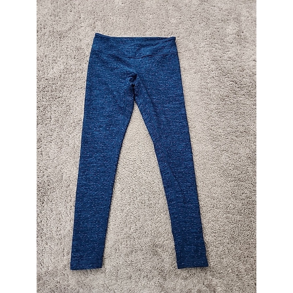 Zella Leggings Womens M Blue Space Dye Marl Activewear Yoga Ankle Stretch